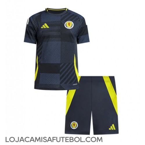 Camisa de Futebol Escócia Equipamento Principal Infantil Europeu 2024 Manga Curta (+ Calças curtas)